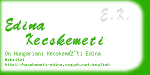 edina kecskemeti business card